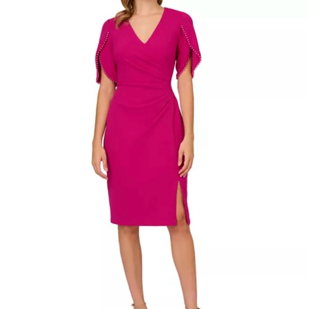 Adrianna Papell Fuchsia Midi Dress